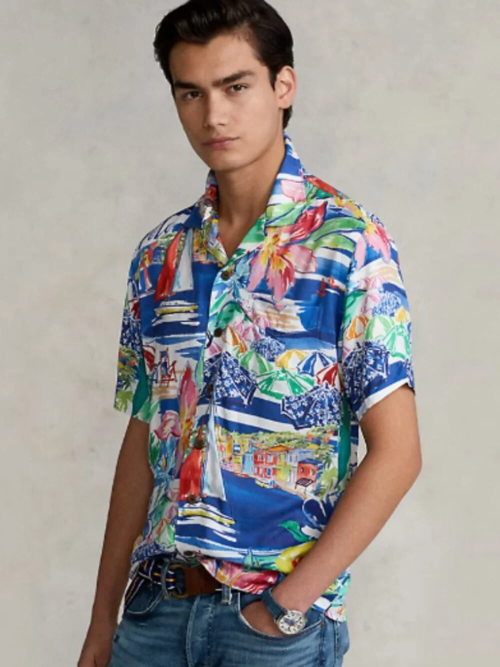 Polo Ralph Lauren Riviera Print Camp Button Down Shirt